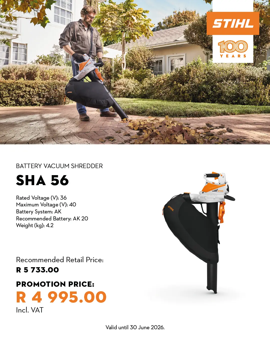 STHIL SHA 58 battery Vacum Blower Advertising Post Image